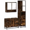 vidaXL Set mobilier de baie, 3 piese, stejar fumuriu, lemn prelucrat