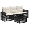 vidaXL Set de canapele pentru grădină 4 pcs Negru și Alb crem