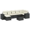 vidaXL Set mobilier de grădină cu perne, 8 piese, negru, poliratan