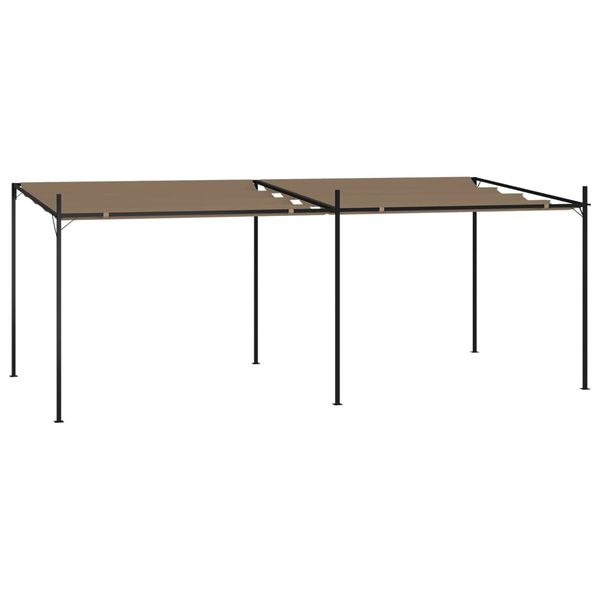 vidaXL Pavilion cu acoperiș retractabil, gri taupe, 600x300x233 cm