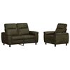 vidaXL Set de canapea 2 pcs Verde Army Piele Suedată Sintetică