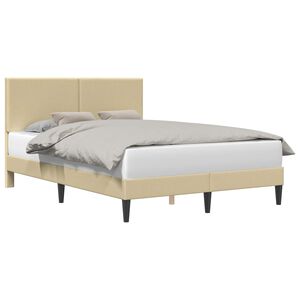 vidaXL Cadru de pat cu headboard Verde deschis gri 140 x 190 cm