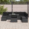 vidaXL Set de canapele pentru grădină cu pernă 9 pcs Negru