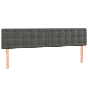 vidaXL Tăblii de pat, gri &icirc;nchis, 180x5x78/88 cm, catifea