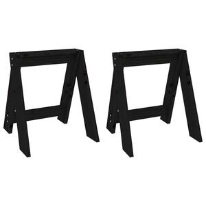 vidaXL Scaune, 2 buc., negru, 40x40x45 cm, lemn masiv de pin