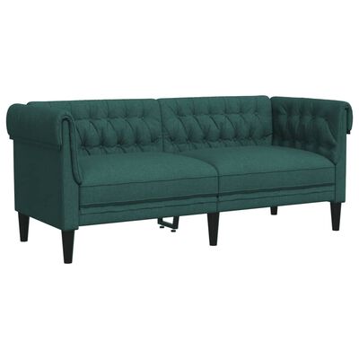 vidaXL Set canapele, 2 piese, verde închis, material textil