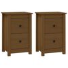 vidaXL Noptiere, 2 buc, maro miere, 40x35x61,5 cm, lemn masiv de pin