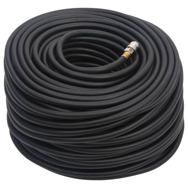 vidaXL Furtun de aer hibrid, negru, 0,6", 50 m, cauciuc și PVC