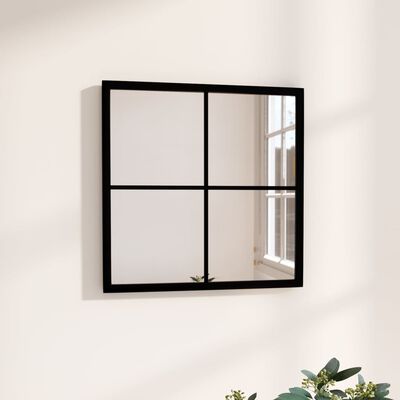 vidaXL Oglindă de perete, negru, 40x40 cm, metal