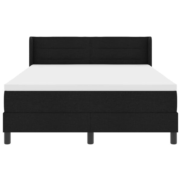 vidaXL Pat cu arcuri cu headboard Manual Negru 200 x 160 cm țesătură