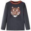 Tricou pentru copii cu m&acirc;neci lungi, antracit, 128