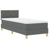 vidaXL Pat cu arc LED cu pernă Gri &icirc;nchis 80 x 200 cm țesătură