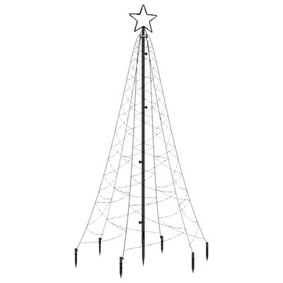 vidaXL Brad de Crăciun cu țăruș, 200 LED-uri, alb cald, 180 cm