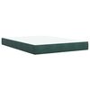 vidaXL Pat box spring cu saltea, verde &icirc;nchis, 160x200 cm, catifea