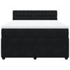 vidaXL Pat box spring cu saltea, negru, 140x200 cm, catifea
