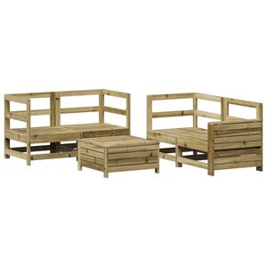 vidaXL Set canapea de grădină, 5 piese, lemn de pin tratat