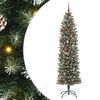 vidaXL Copac Artificial Slăb de Crăciun Verde și alb 210 cm