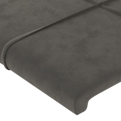 vidaXL Cadru de pat cu tăblie, gri închis, 140x200 cm, catifea
