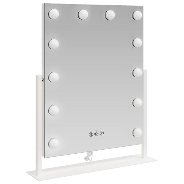 vidaXL Oglindă LED pentru Vanity Alb 44 x 10 x 53 cm Sticlă și Oțel
