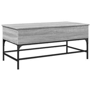 vidaXL Măsuță de cafea, gri sonoma, 100x50x45 cm, lemn prelucrat/metal