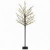 vidaXL Brad de Crăciun cu globuri LED Negru 18 x 18 x 120 cm Oțel
