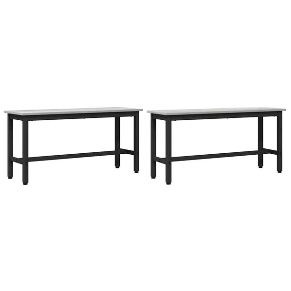 vidaXL Bancă de Dining 2 pcs Gri Sonoma 100 x 32,5 x 48,5 cm