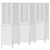 vidaXL Paravan cameră 6 panouri, alb, lemn masiv paulownia