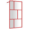 vidaXL Paravan de duș walk-in roșu 115x195 cm sticlă ESG transparentă