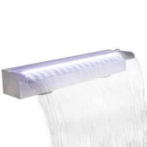 vidaXL F&acirc;nt&acirc;nă piscină dreptunghiulară LED-uri 60 cm oțel inoxidabil