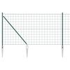vidaXL Gard European cu V&acirc;rfuri 25 x 1 m Oțel cu strat de PVC Verde