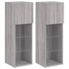 vidaXL Comode TV cu lumini LED, 2 buc., gri sonoma, 30,5x30x90 cm