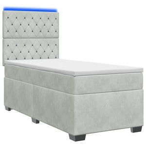 vidaXL Pat boxspring cu saltea Gri deschis 80 x 200 cm Catifea