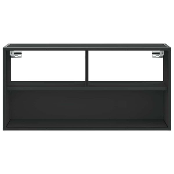 vidaXL Dulap TV, negru, 80x31x39,5 cm, lemn prelucrat și metal