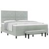 vidaXL Pat cu arcuri cu headboard Gri deschis 200 x 180 cm Catifea