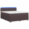 vidaXL Pat box spring cu saltea și LED Maro &icirc;nchis 180 x 200 cm