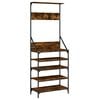 vidaXL Suport de haine cu raft de pantofi stejar fumuriu, 70x34x184 cm