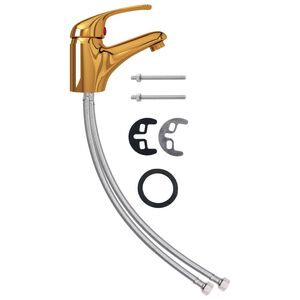 vidaXL Baterie mixer de chiuvetă, auriu, 13x10 cm