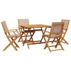 vidaXL Set mobilier de grădină 5 piese textil taupe/lemn masiv