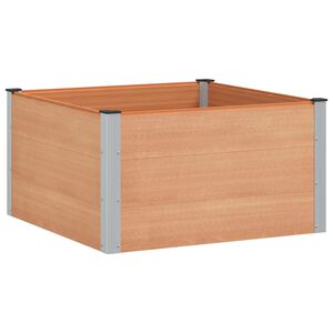 vidaXL Strat &icirc;nălțat de grădină Maro 100 x 100 x 54 cm WPC și Aluminiu