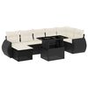 vidaXL Set mobilier de grădină cu perne, 8 piese, negru, poliratan