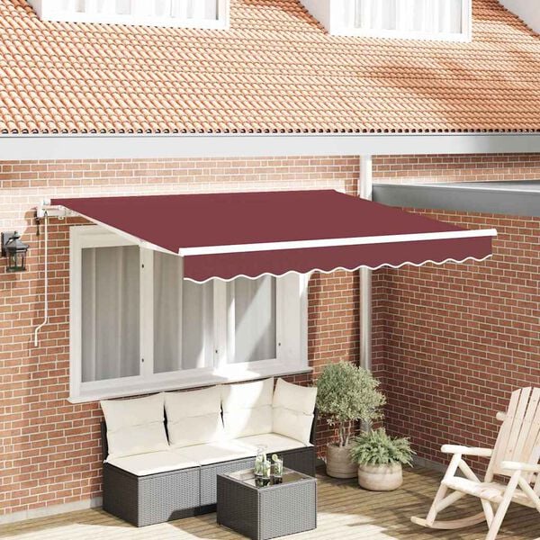 vidaXL Cortina Retractabilă Burgundy 300 x 200 cm țesătură