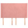 vidaXL Tăblie de pat cu aripioare, roz, 147x16x118/128 cm, catifea