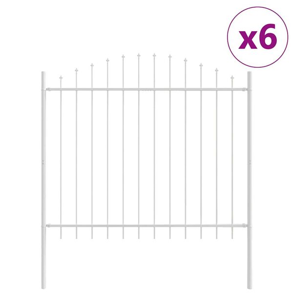 vidaXL Gard de Grădină 6 pcs Alb 170 x 190 cm