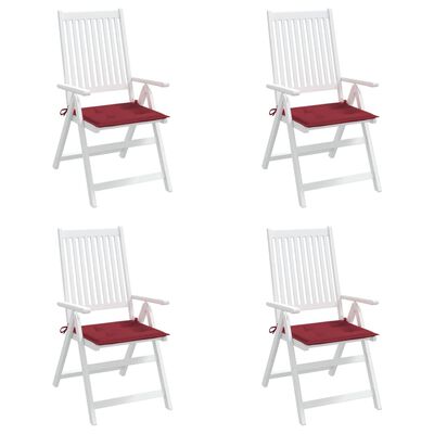 vidaXL Perne scaune grădină 4 buc. roșu vin 50x50x3 cm țesătură Oxford