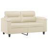 vidaXL Canapea cu 2 locuri, crem, 120 cm, piele ecologică
