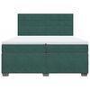 vidaXL Pat box spring cu saltea, verde &icirc;nchis, 200x200 cm, catifea