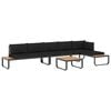 vidaXL Set canapea de grădină colțar cu perne, 4 piese, aluminiu, WPC