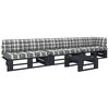 vidaXL Set mobilier paleți cu perne, 4 piese, negru, lemn pin tratat