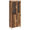 vidaXL Bufet Lemn Vechi 69,5 x 34 x 180 cm Lemn Stratificat și Sticlă