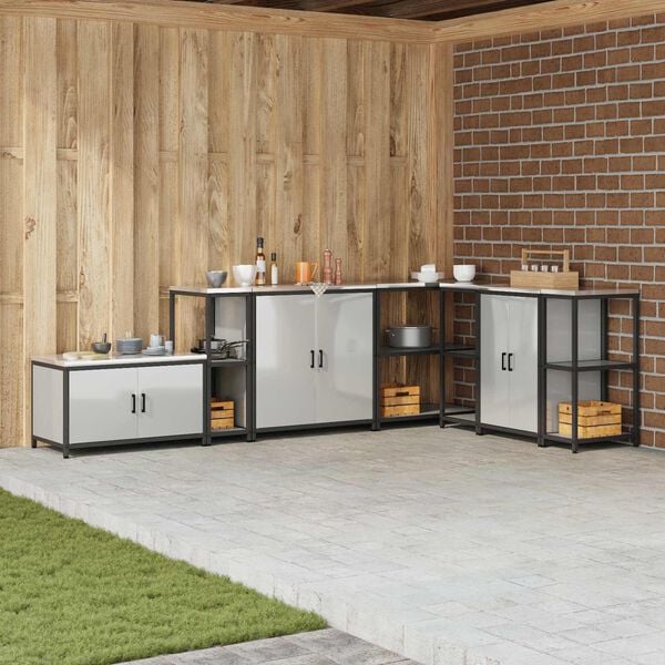 vidaXL Depozitare pentru bucătărie Argintiu 30 x 50 x 92 cm Oțel